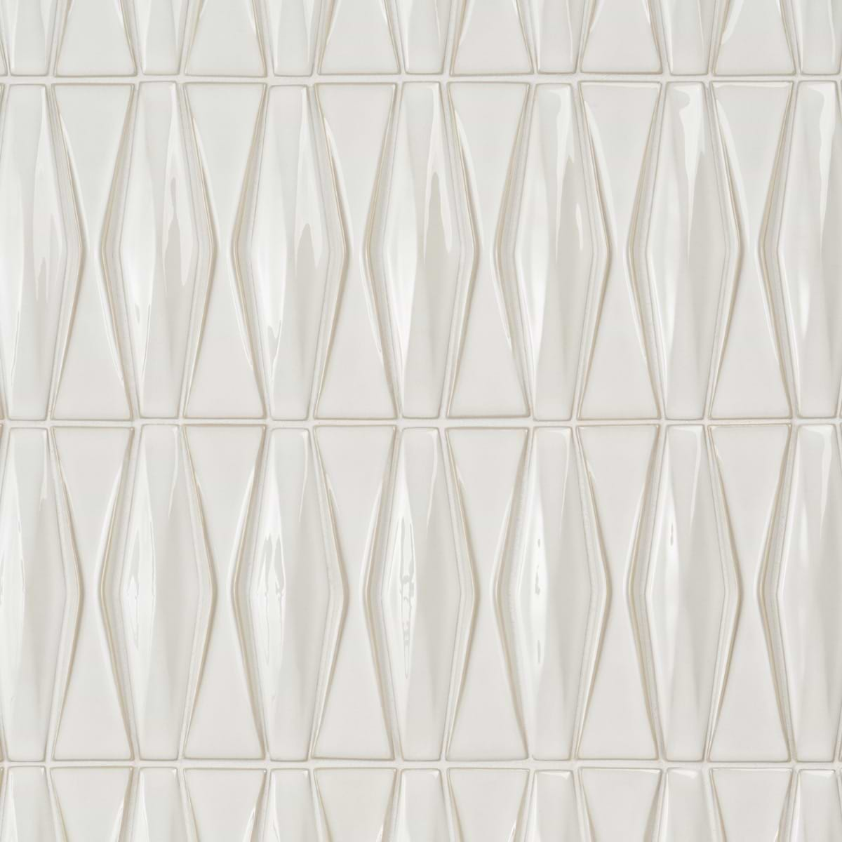 Nabi Harlequin Natural White 2x8 Glossy Glass Mosaic Tile