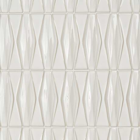 Nabi Harlequin Natural White 2x8 Glossy Glass Mosaic Tile