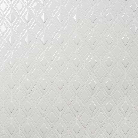 Nabi Jewel Glacier White 3D Crackled Glossy Glass Mosaic Tile