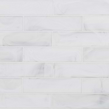Alisa Cloud White 3x12 Frosted Subway Glass Tile