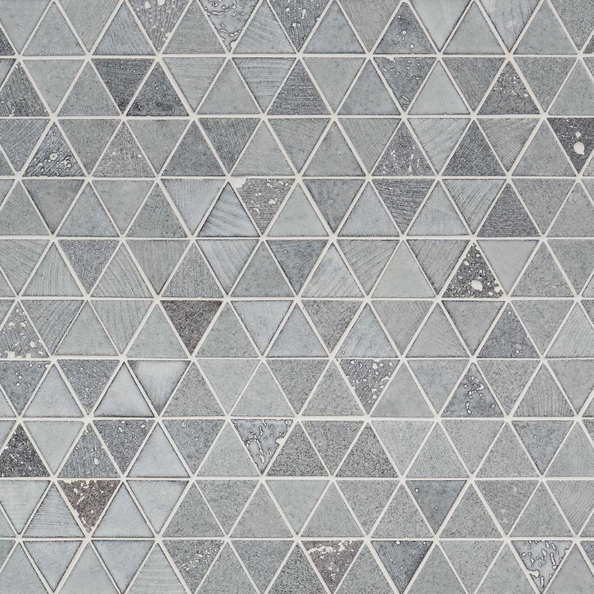 Bushwick White 2" Triangle Glossy Lava Stone Mosaic Tile