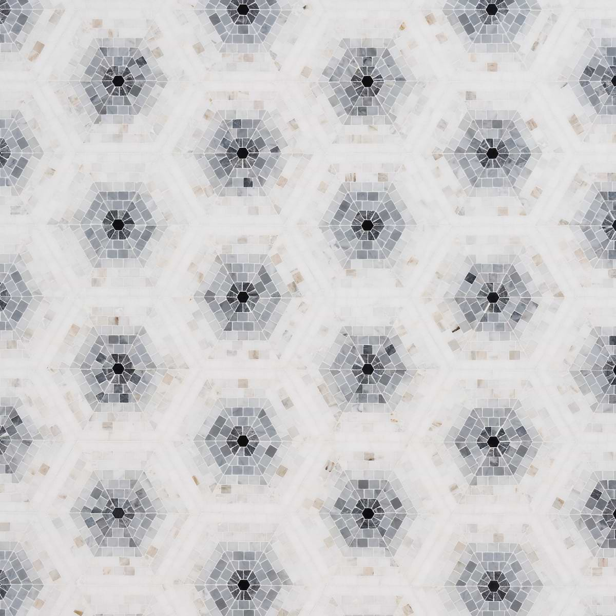 Ako Grigio Gray 6" Hexagon Marble Micro Mosaic Tile