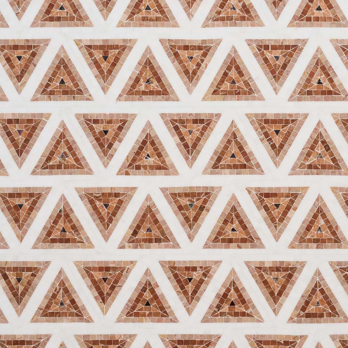 Ako Terracotta Rosa 5" Triangle Marble Micro Mosaic Tile