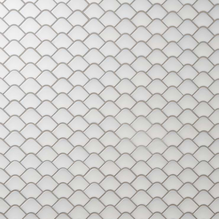 Suki Gray 2x3 Fishscale Matte Glass Mosaic Tile