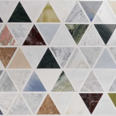 Valerie Multicolor Triangle Polished Marble Mosaic