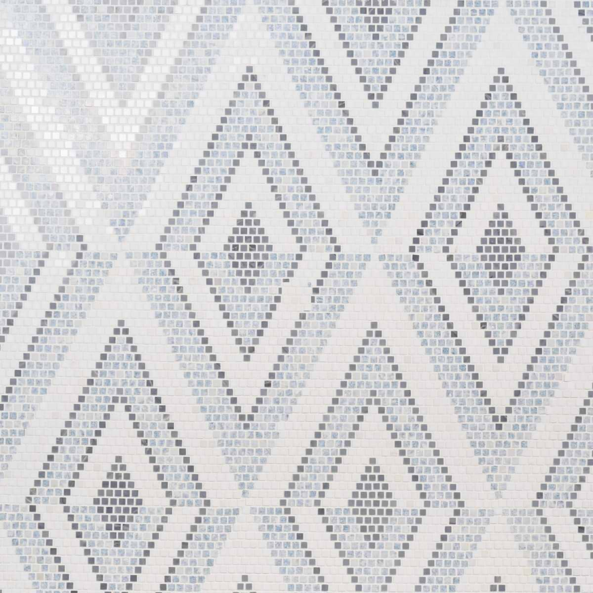 Uma Blue and White Polished Marble Micro Mosaic Tile