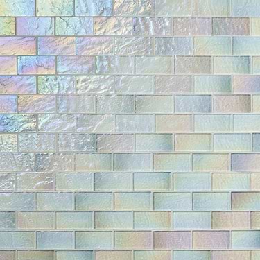 Splash Glacier White 2x4 Polished Glass Mosaic