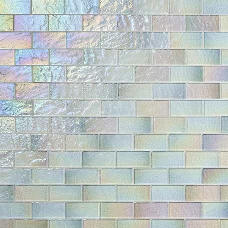 Splash Glacier White 2x4 Polished Glass Mosaic Tile