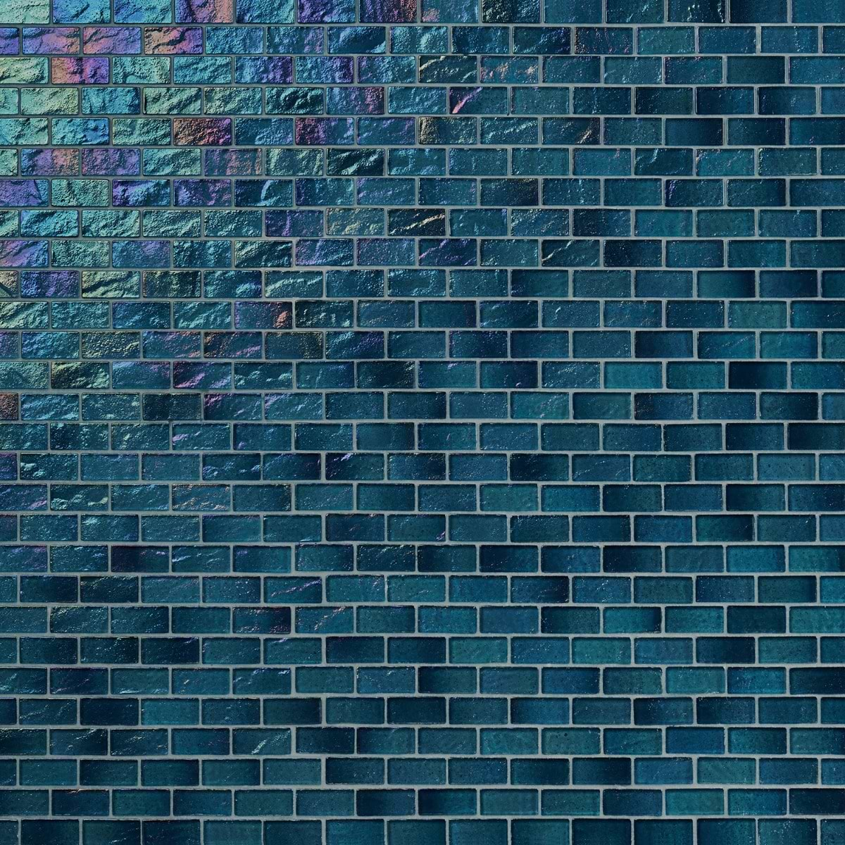 Splash Tropical Blue 1x2 Polished Glass Mosaic Tile