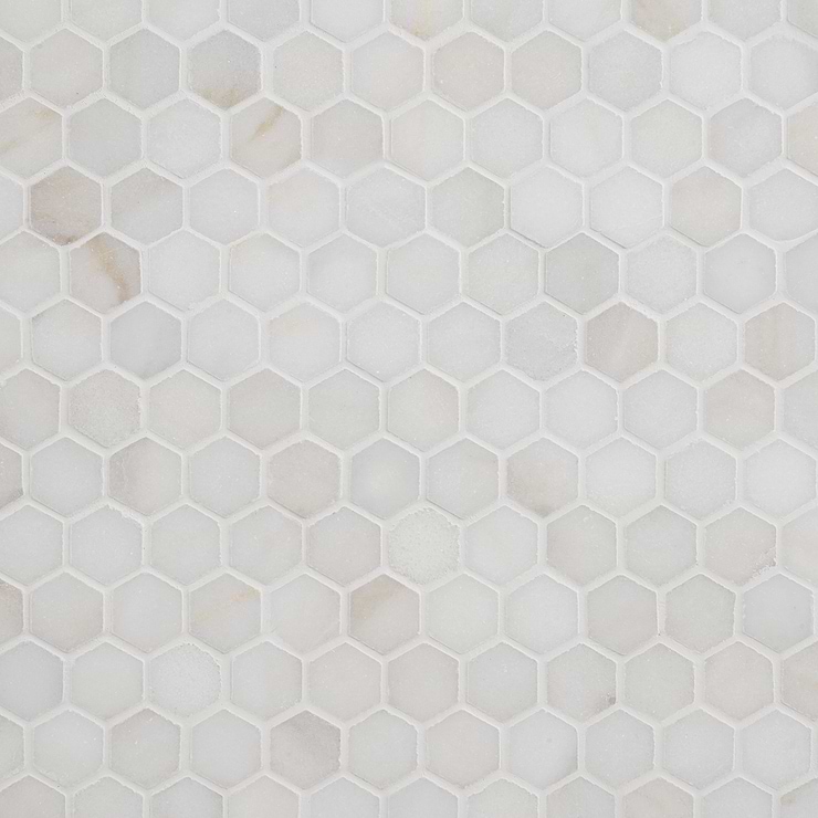 White Jade 1" Hexagon Polished Marble Tile