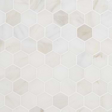 White Jade 2" Hexagon Polished Marble Mosaic - Sample