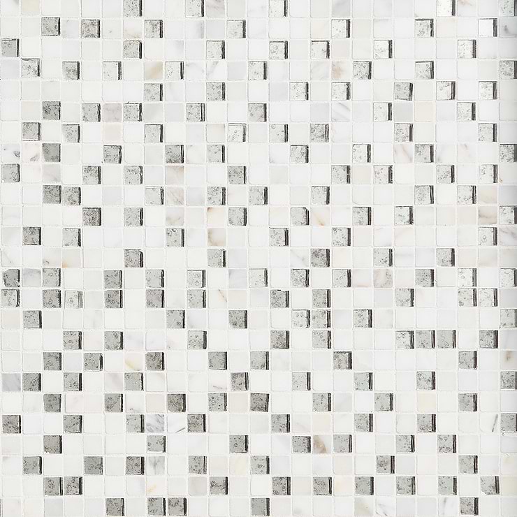 Shop Kelli Ellis Soli White Marble & Mirror Polished Mosaic Tile