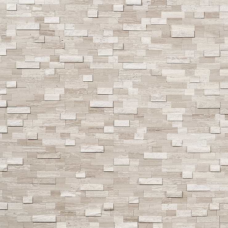 Mini Brick LPS Wooden Beige Peel & Stick Self Adhesive Polished Stone Mosaic Tile