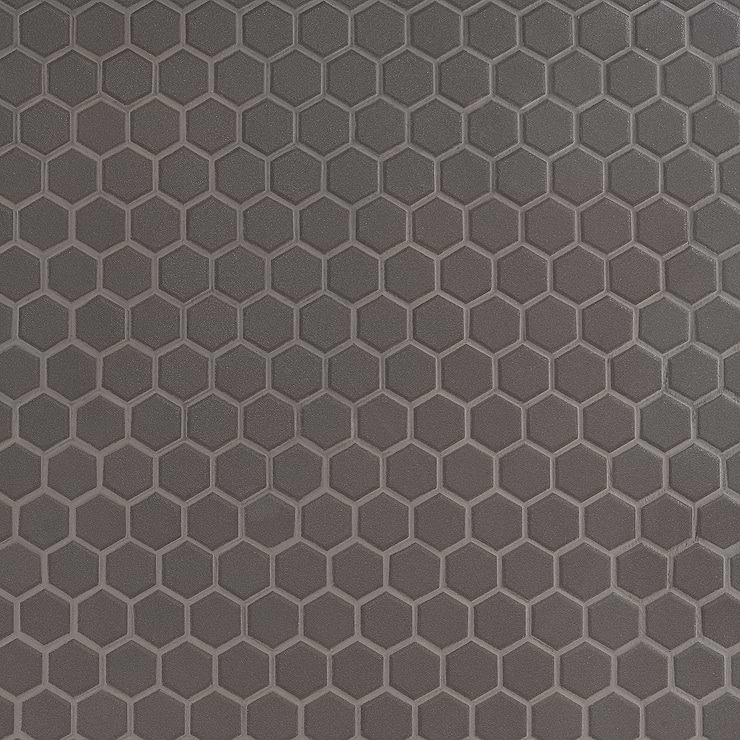 Level Black 1" Hexagon Matte Porcelain Tile
