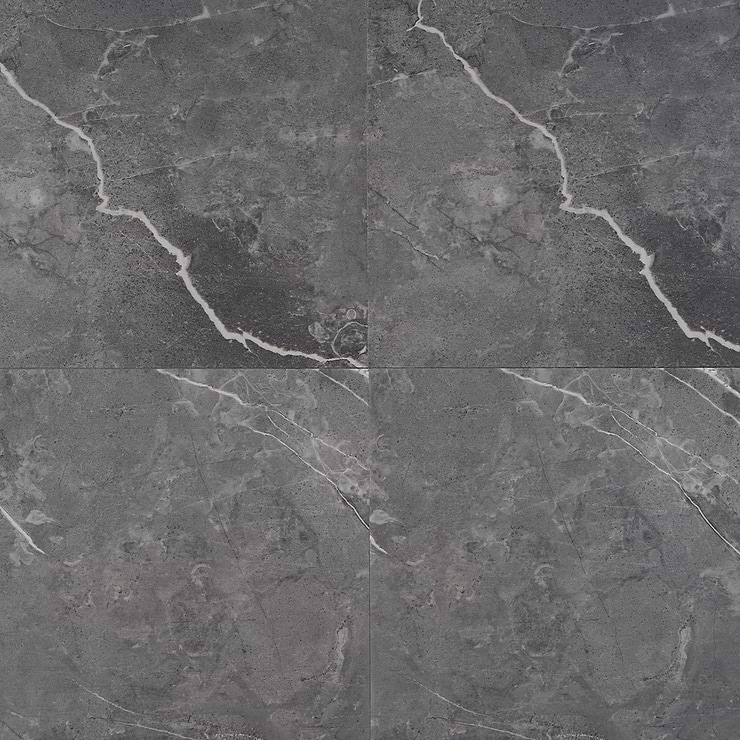 Optoro Chauny Marble Dark Gray 28mil Wear Layer Rigid Core Click 12x24 Luxury Vinyl Tile