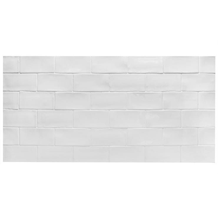 Lancaster Bianco White 3x6 Polished Ceramic Wall Tile