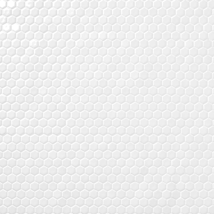 Eden 2.0 White 1" Hexagon Polished Porcelain Mosaic Tile