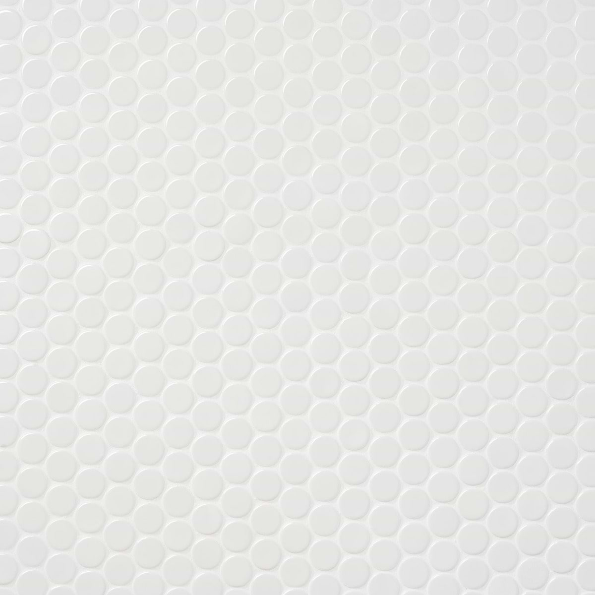 Paradise White 1" Penny Round Polished Porcelain Mosaic