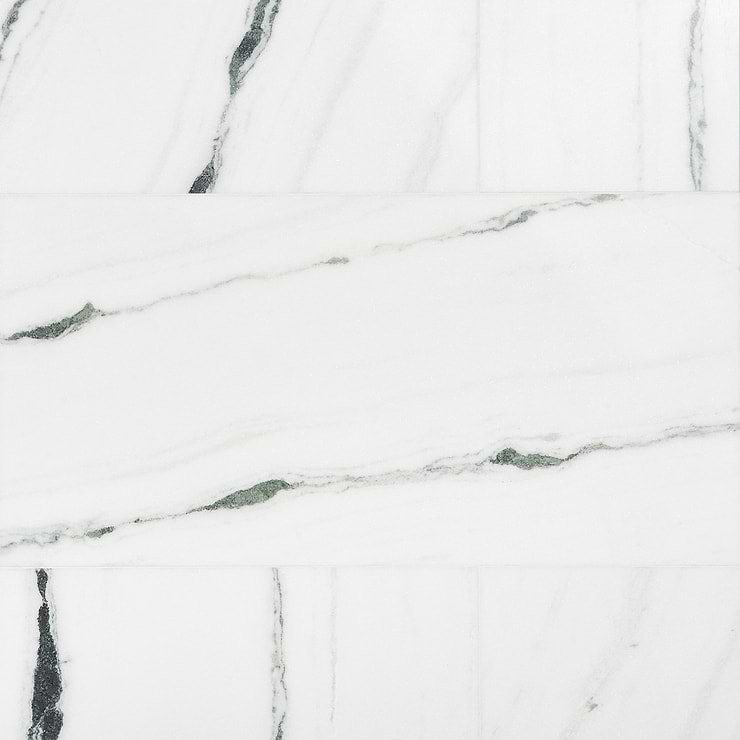 Panda White 18x36 Polished Marble Tile