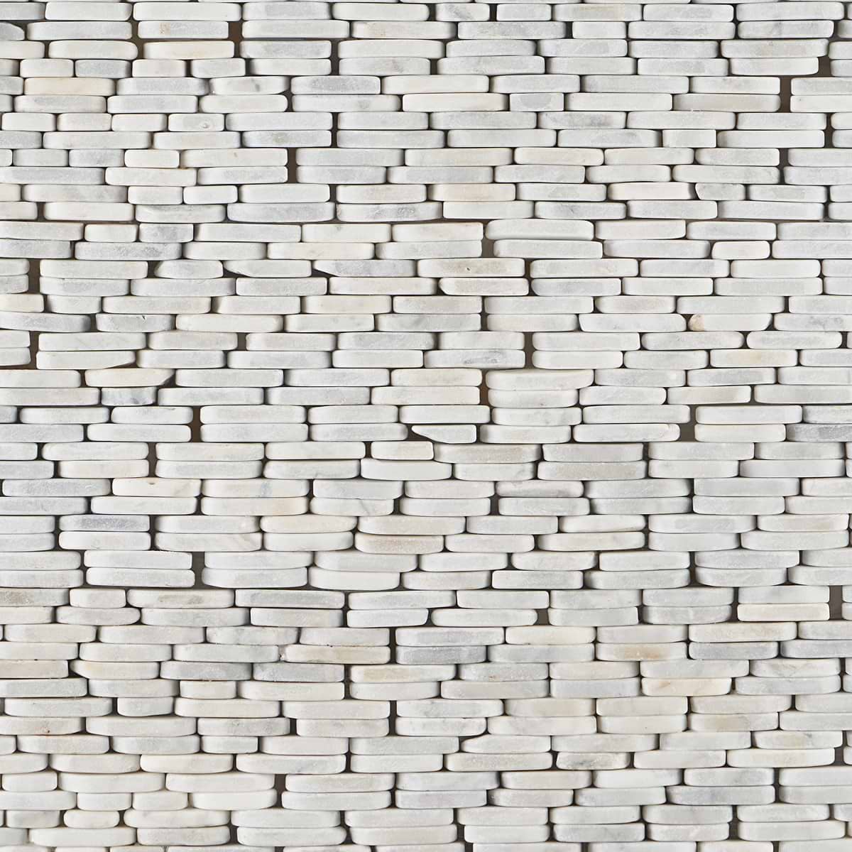 Shop Nature Stacked Carrara Marble Honed Mosaic Tile | TileBar.com