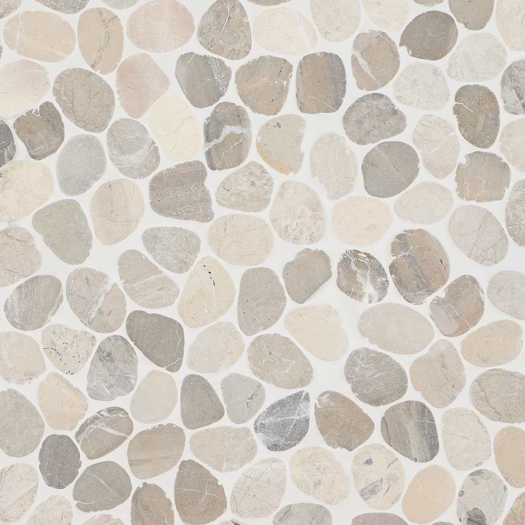 Nature Gray Round Pebble Mosaic