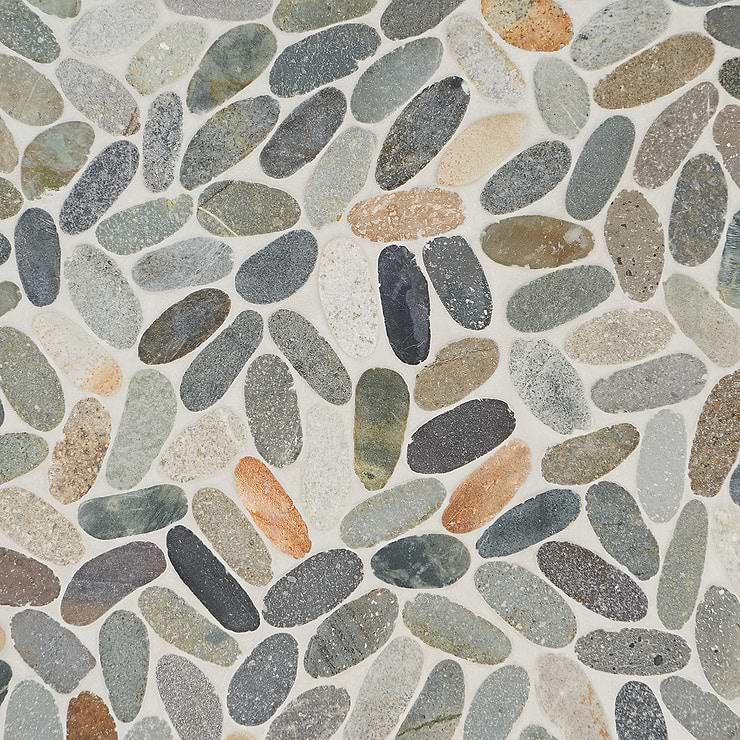 Nature Sumatra Flat Oval Pebble Mosaic