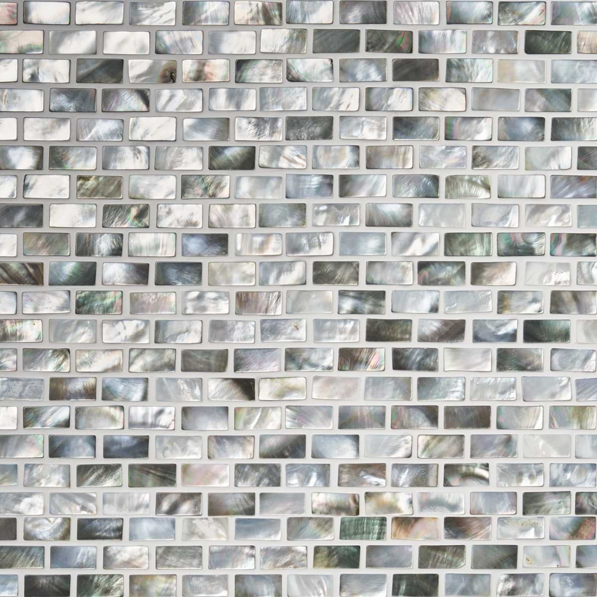 Deep Sea Black Pearl Mini Brick Pattern Polished Mosaic Tile