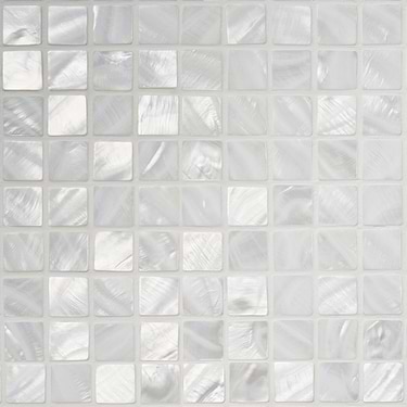 Mother Of Pearl Oyster White 1x1 Polished Square Mosaic - Sample