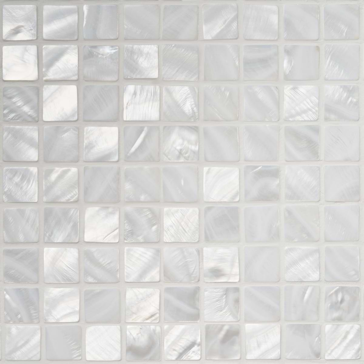 Mother of Pearl Oyster White 1x1 Polished Mosaic Tile