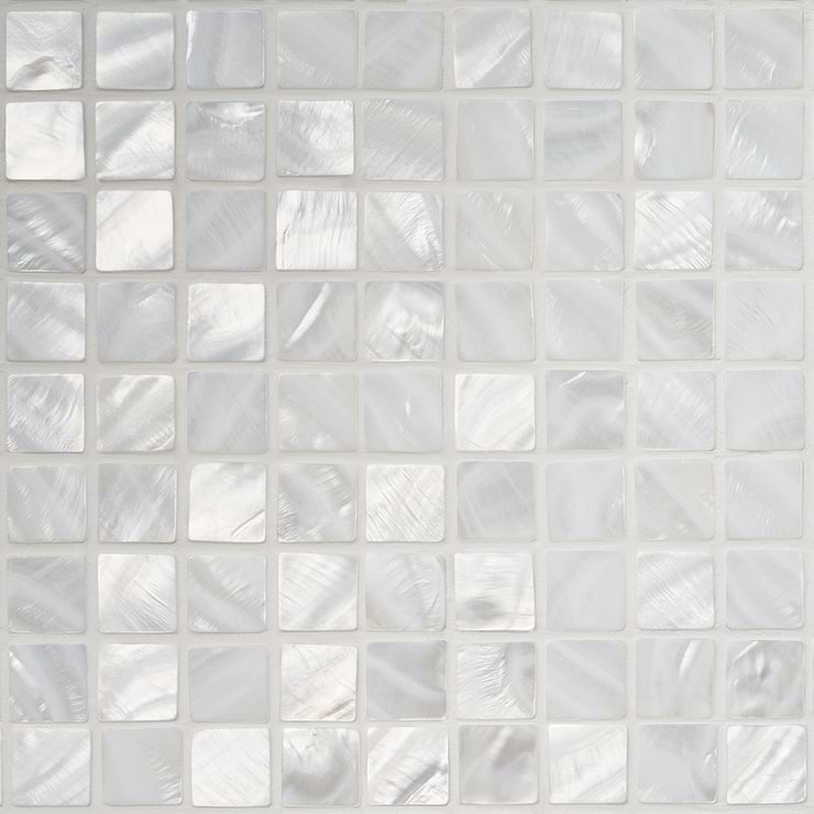 Mother Of Pearl Oyster White 1x1 Polished Mosaic Tile