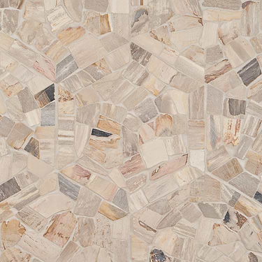 Fossil Beige 10" Hexagon Tumbled Marble Mosaic