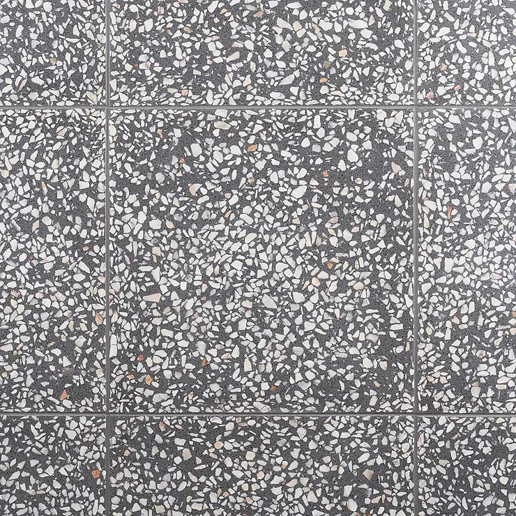 True Terrazzo Porfido Gray 16x16 Polished Terrazzo Tile