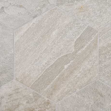 Shala Smoke White 20" Hexagon Matte Porcelain Tile