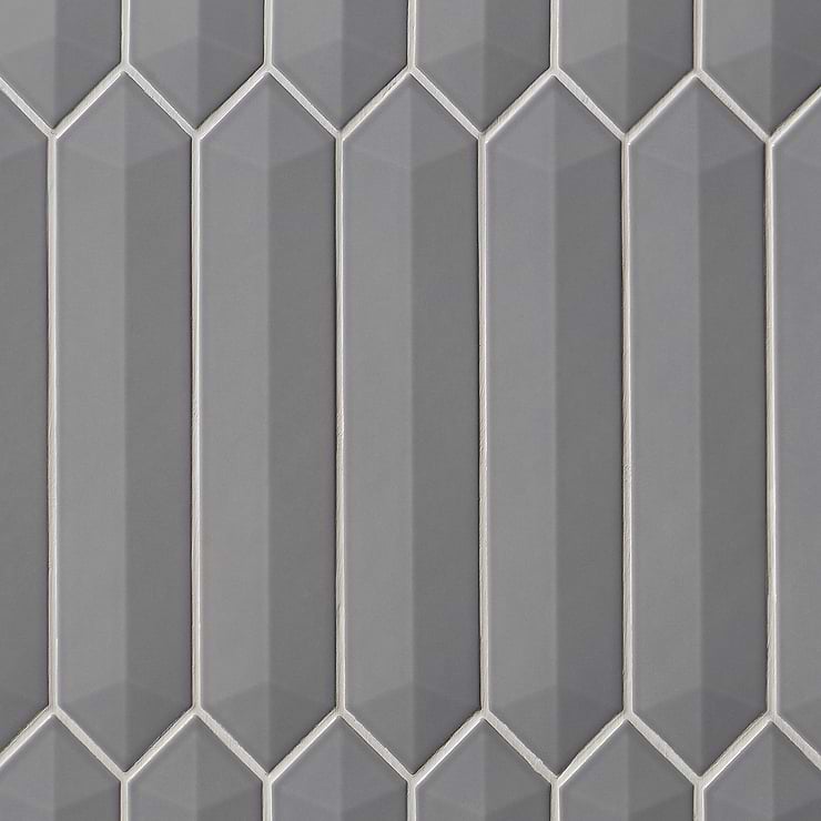 Disco-Kent Gray 3x12 Contour 3D Picket Polished Ceramic Wall Tile