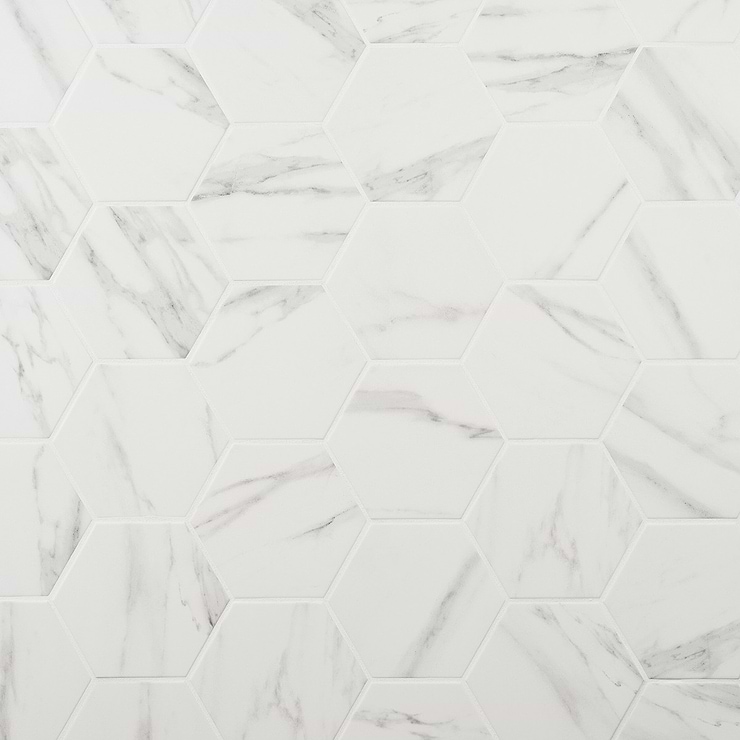 Amalfi Statuario 6” Hexagon Matte Porcelain Tile