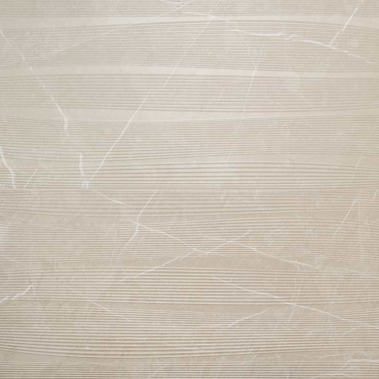 Autograph Vibe Crema Beige 24x48 3D Textured Marble Look Matte Porcelain Tile