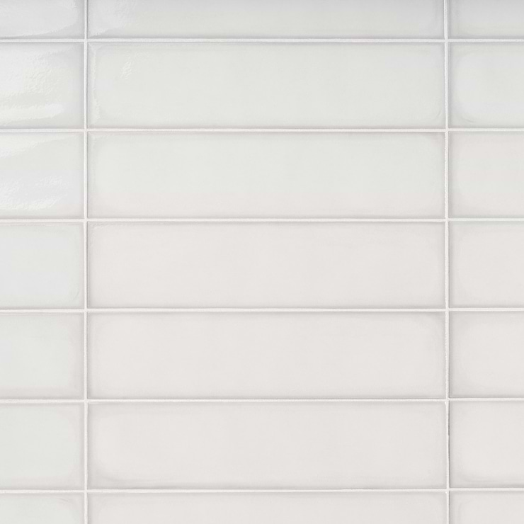 Stacy Garcia ArtBlock Bianco White 4x16 Glossy Porcelain Tile