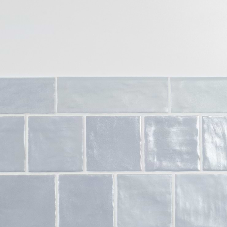 Montauk Sky Blue 2x8 Mixed Finish Ceramic Bullnose