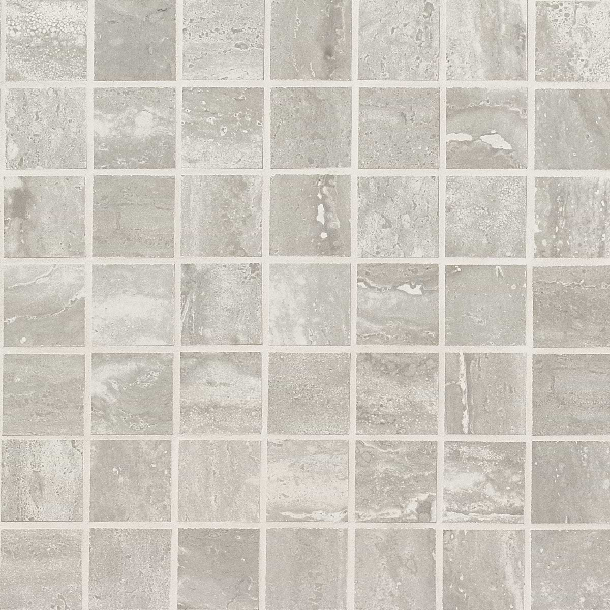 Basic Travertine Silver 2x2 Matte Porcelain Mosaic Tile