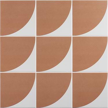Maddox Deco Floor Terracota Orange 8x8 Matte Porcelain Tile by Stacy Garcia