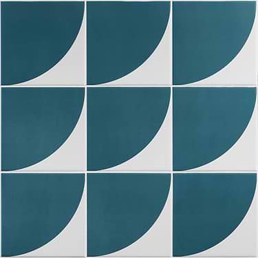 Maddox Deco Floor Teal Blue 8x8 Matte Porcelain Tile by Stacy Garcia