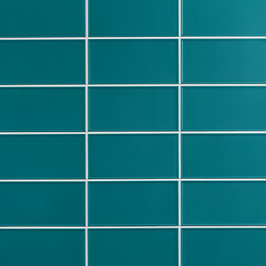 Maddox Frame Teal Blue 4x8 Matte Ceramic Subway Wall Tile by Stacy Garcia