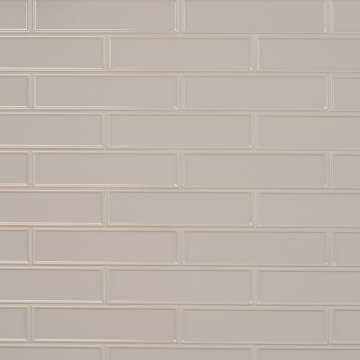 Eastside Framed Ecru Beige 2x9 Glossy Ceramic Tile