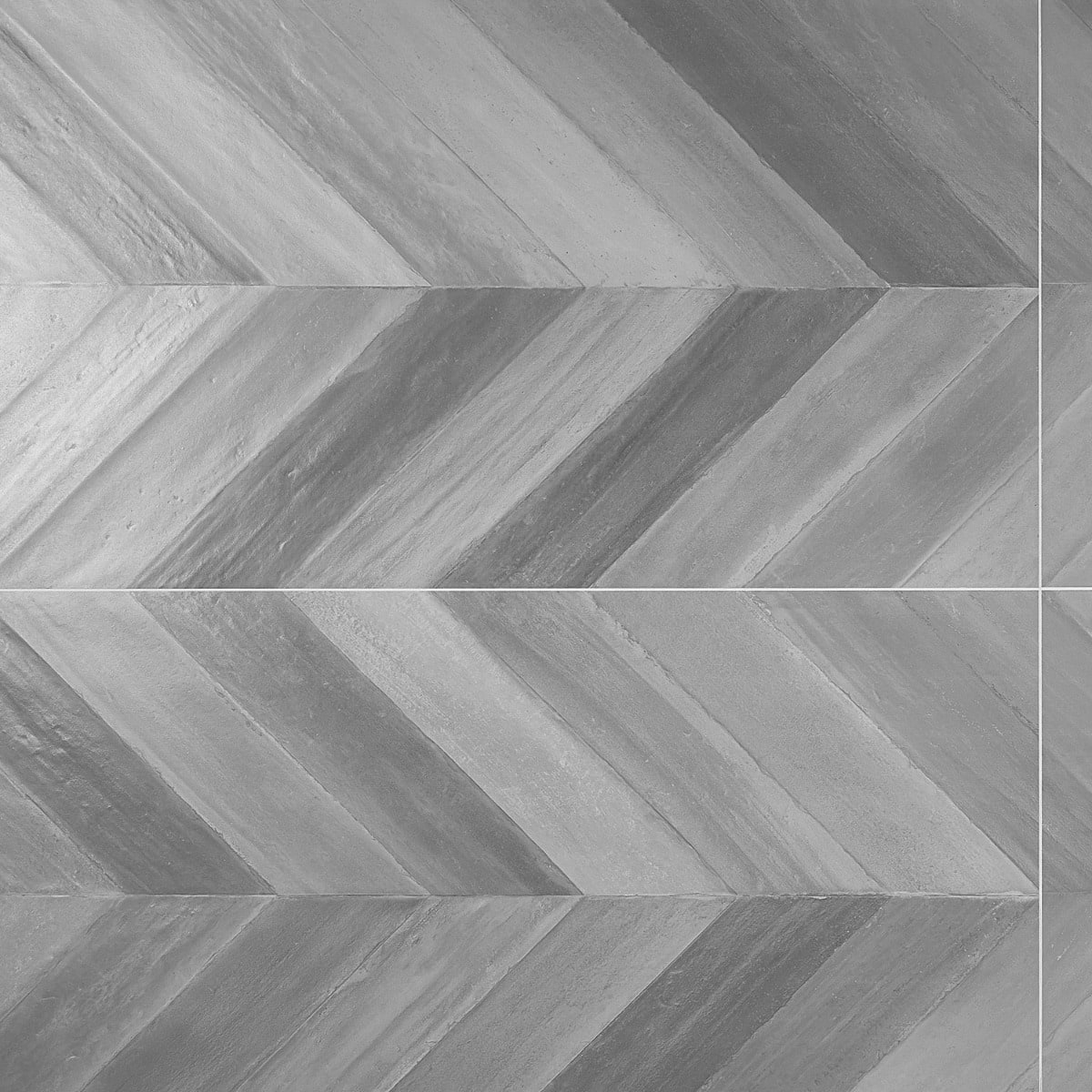 Sculpt Chevron Gray 24x48 Natural Porcelain Tile