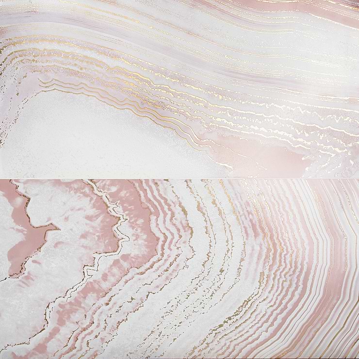 Agate Art Himalaya Pink 24x48 Artisan Decor Polished Porcelain Tile