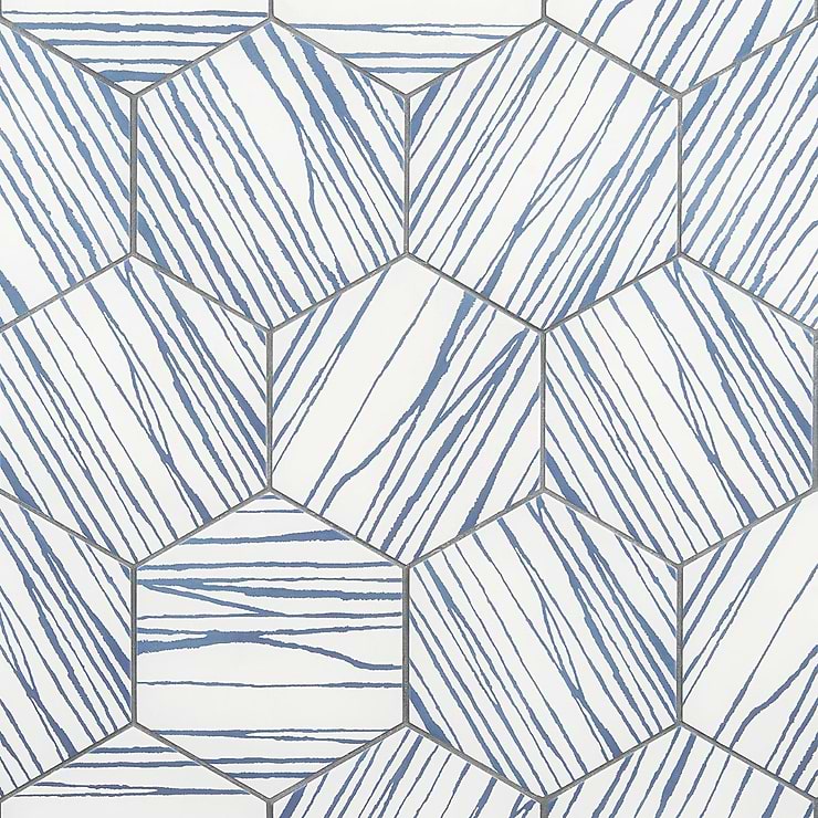 Disco-HexArt Zen Ocean Blanco 8" Hexagon Matte Porcelain Tile