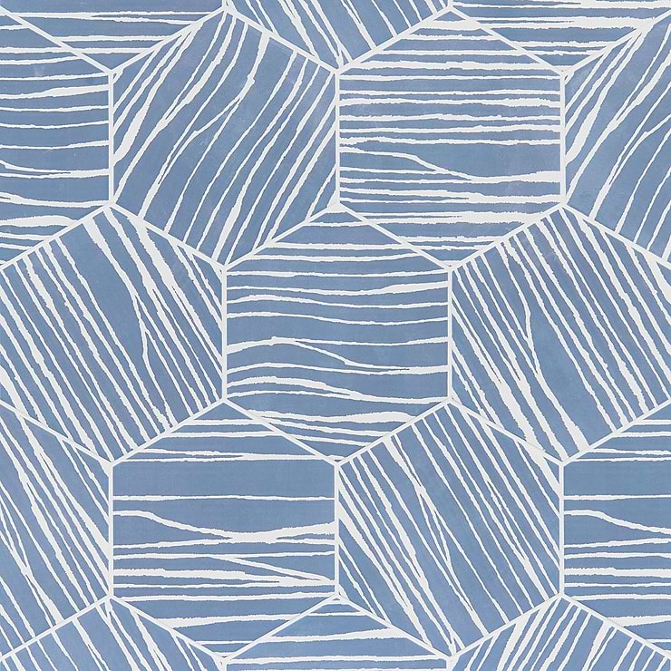 HexArt Zen Ice Azul 8" Hexagon Matte Porcelain Tile