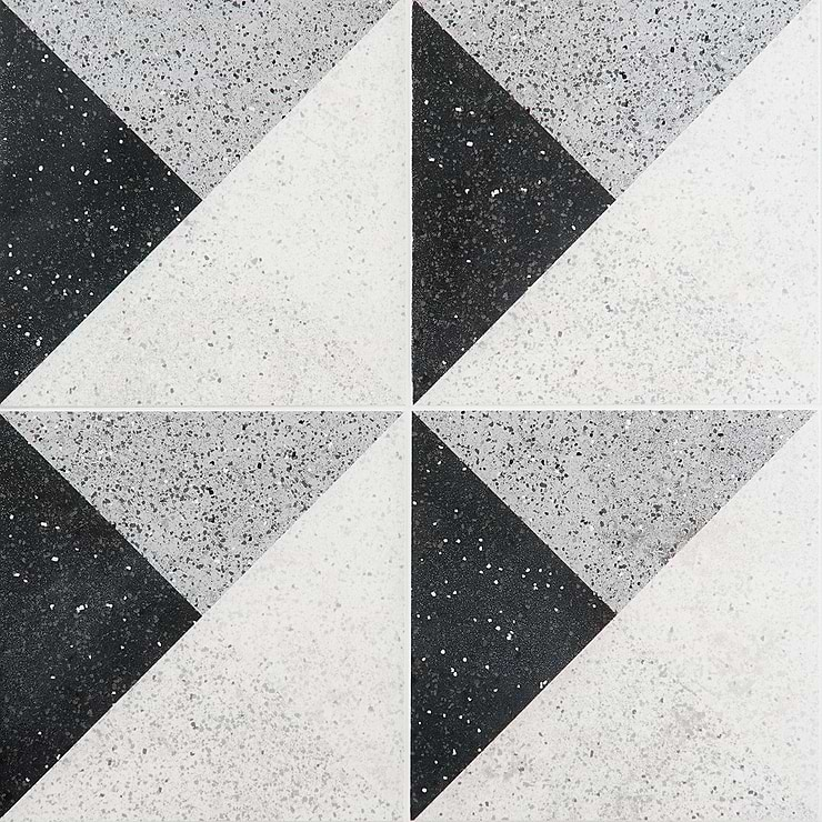 Art Geo by Elizabeth Sutton Terrazzo Deco Charcoal Gray 8x8 Matte Porcelain Tile