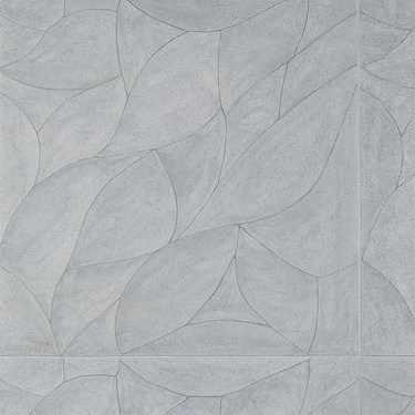 Thalia Blue Gray 18x18 3D Carved Rosette Honed Limestone Tile - Sample
