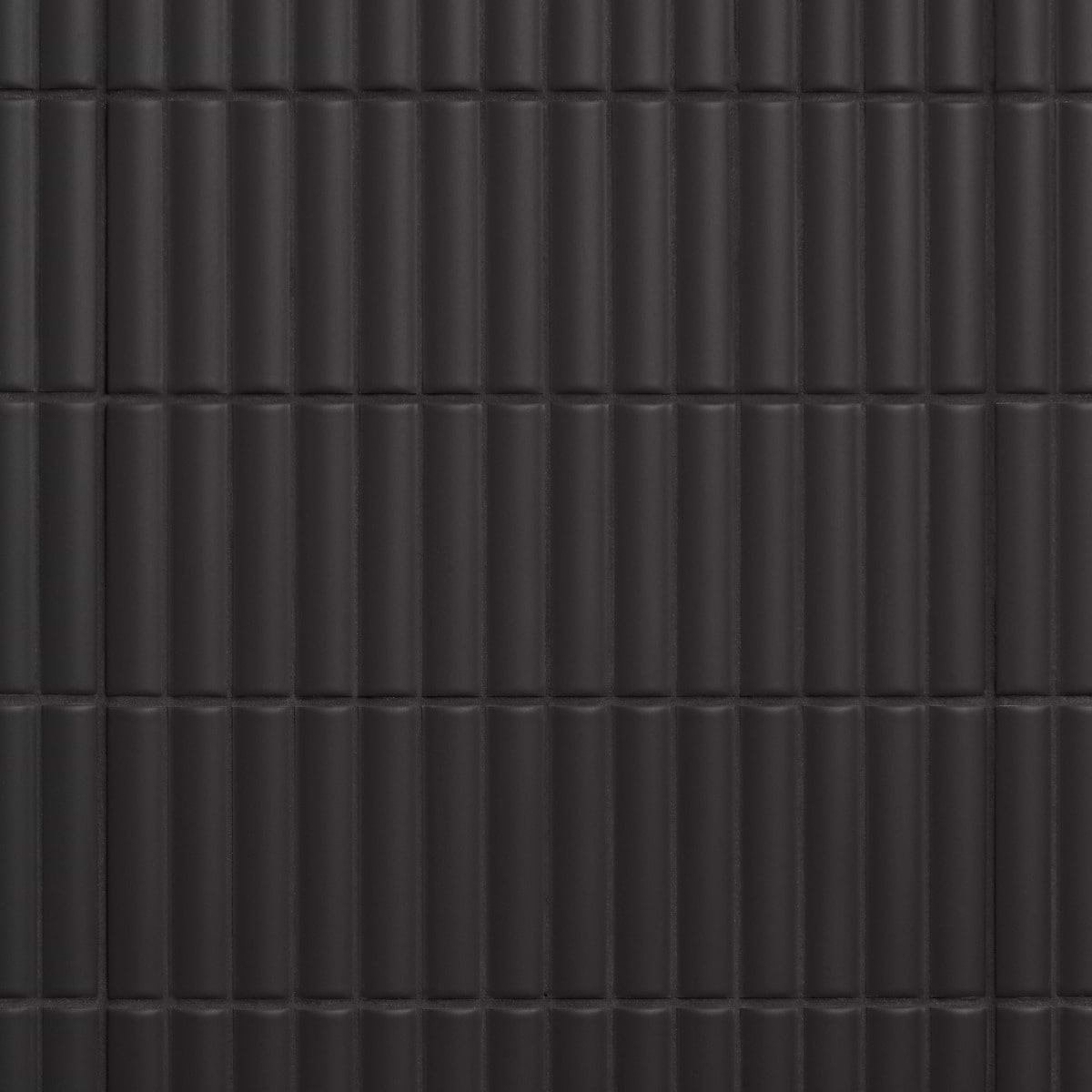 Roller Ribbed Black 4x12 3D Matte Fluted Ceramic Tile